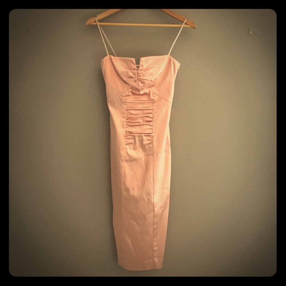 Gorgeous pink satin Nicole Miller dress